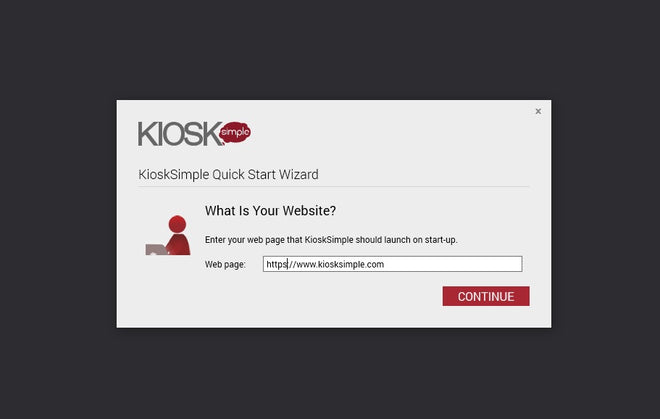 Enter your starting web page into the kiosk software